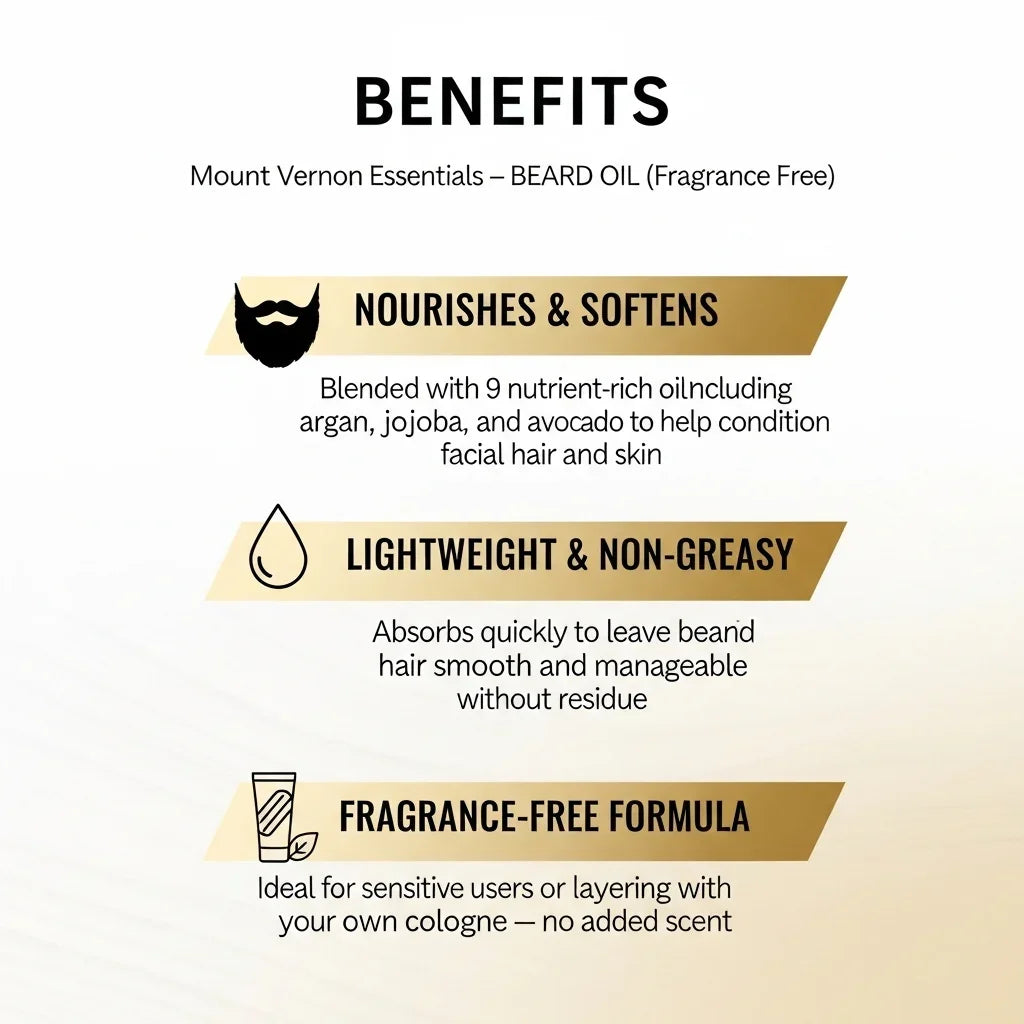 Beard Oil – Fragrance‑Free – 30 mL